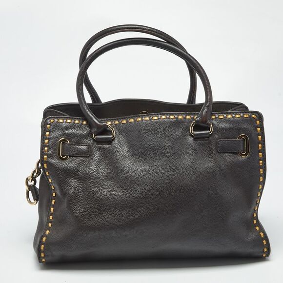 Michael Kors Mocha Leather Large East West Hamilton Tote - Picture 4 of 7